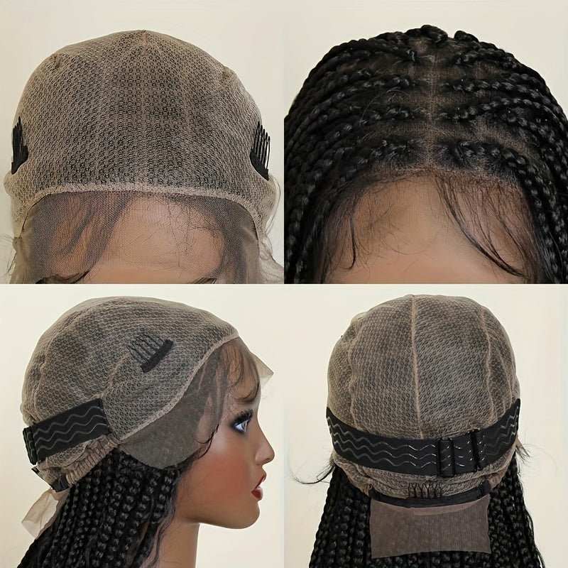 Synthetic Lace Front Wig with Braided Waves