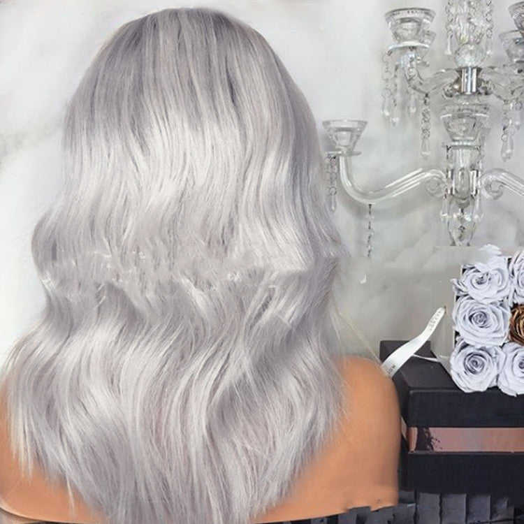 Black Gray Mixed Long Wig