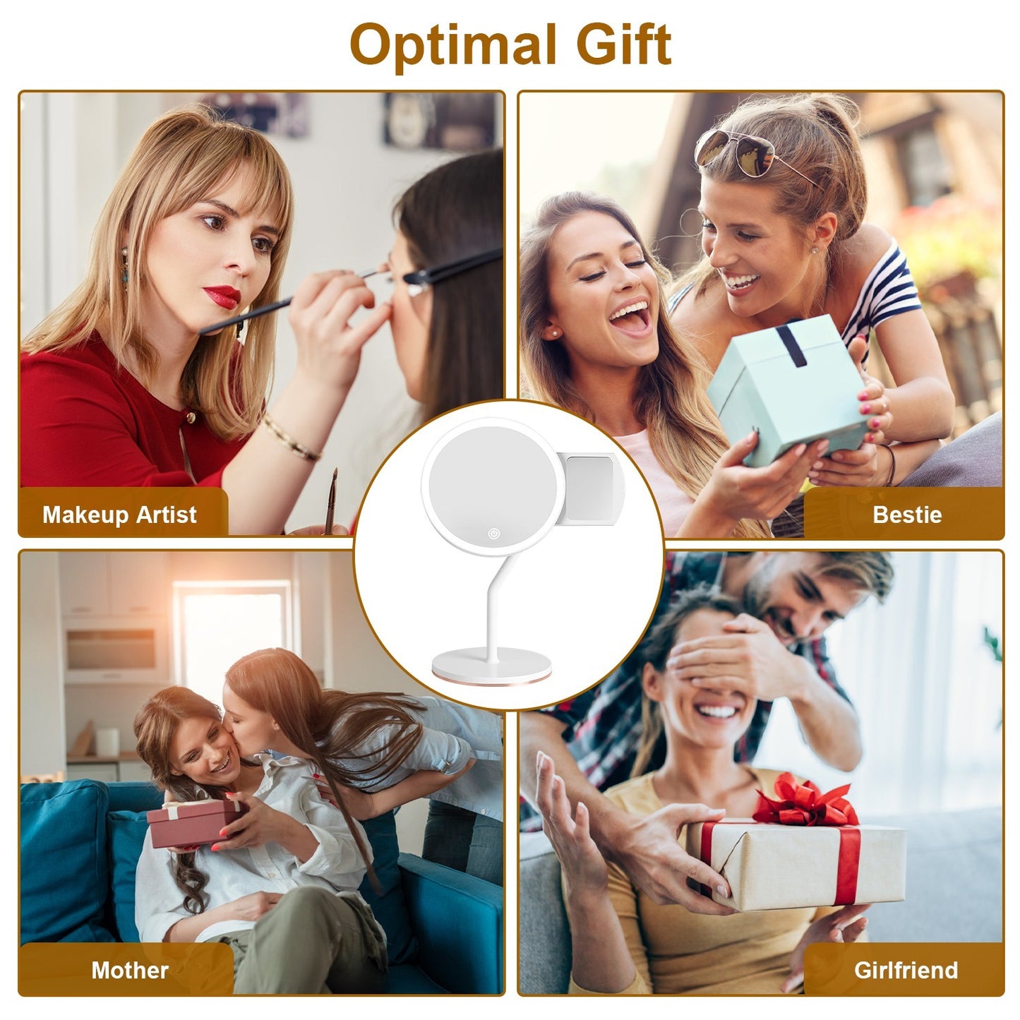 Rechargeable Magnifying LED Makeup Mirror