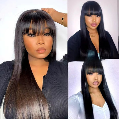Straight Fringe Human Hair Wig