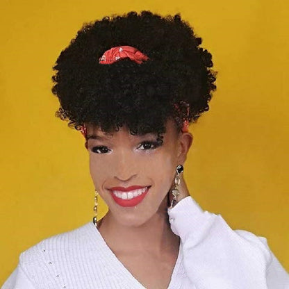 European American Short Curly Wig