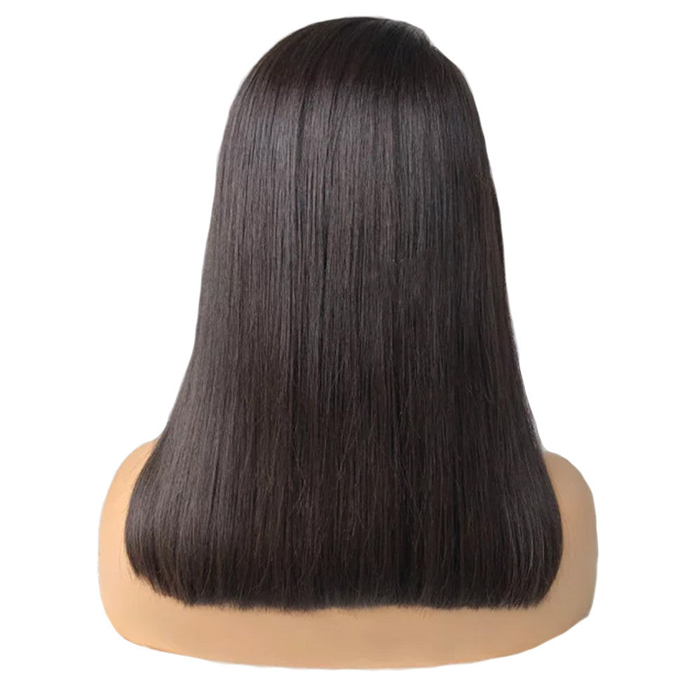 Real Human Hair Lace Front Wig – 8–12 Inch Natural