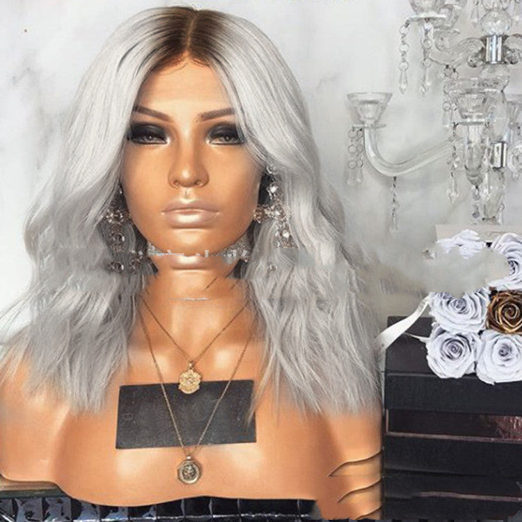 Black Gray Mixed Long Wig