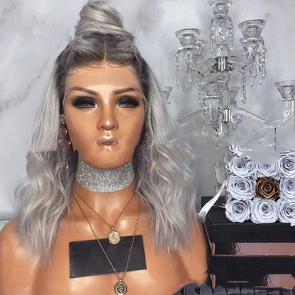 Black Gray Mixed Long Wig