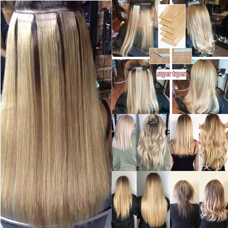 Platinum Blonde Tape-In Human Hair Extensions