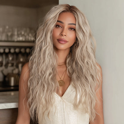 Gray Gradient Wavy Lace Front Wig