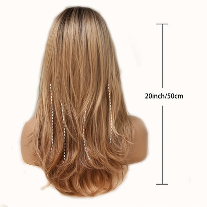 Long Wavy Synthetic Wig with Bangs