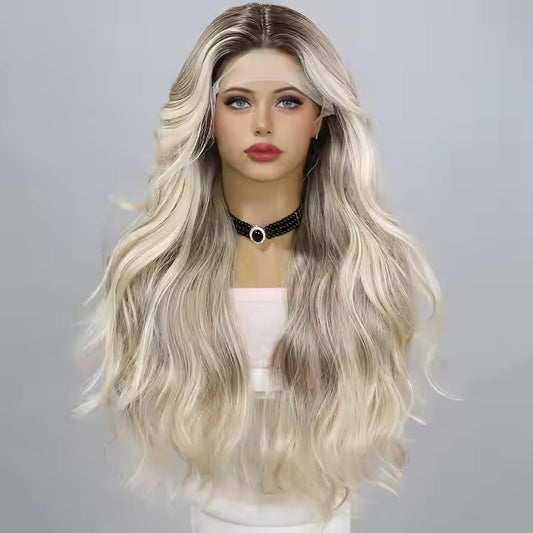 Gold Gradient Wavy Lace Wig