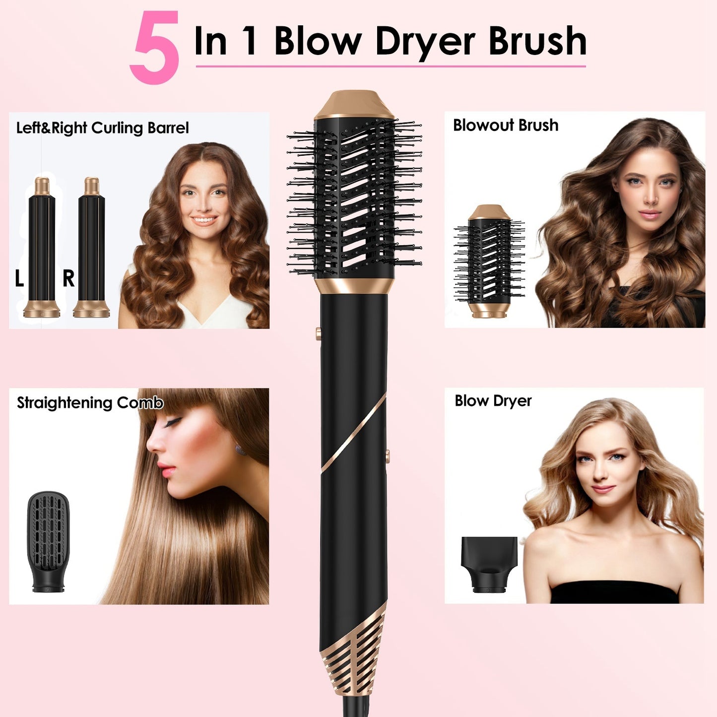 5-in-1 Hot Air Styler Hair Dryer Brush