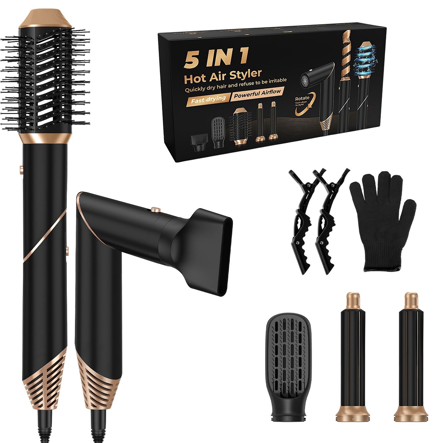 5-in-1 Hot Air Styler Hair Dryer Brush