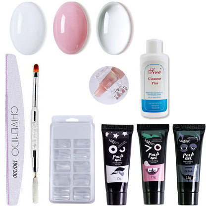 Nail Crystal Extender Gel with Cleaner