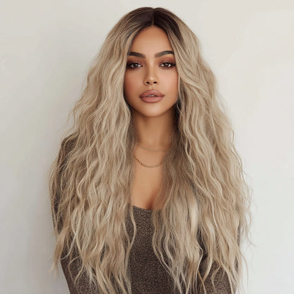 Gray Gradient Wavy Lace Front Wig