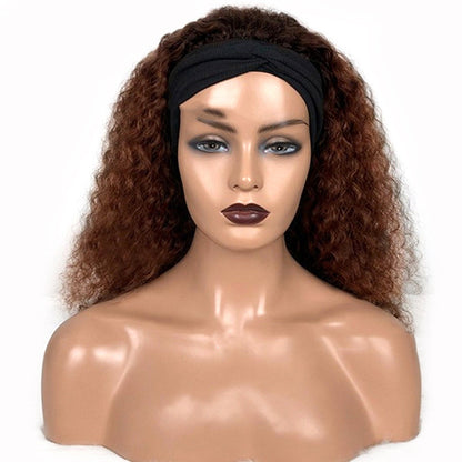Human Hair Jerry Curly Headband Wig