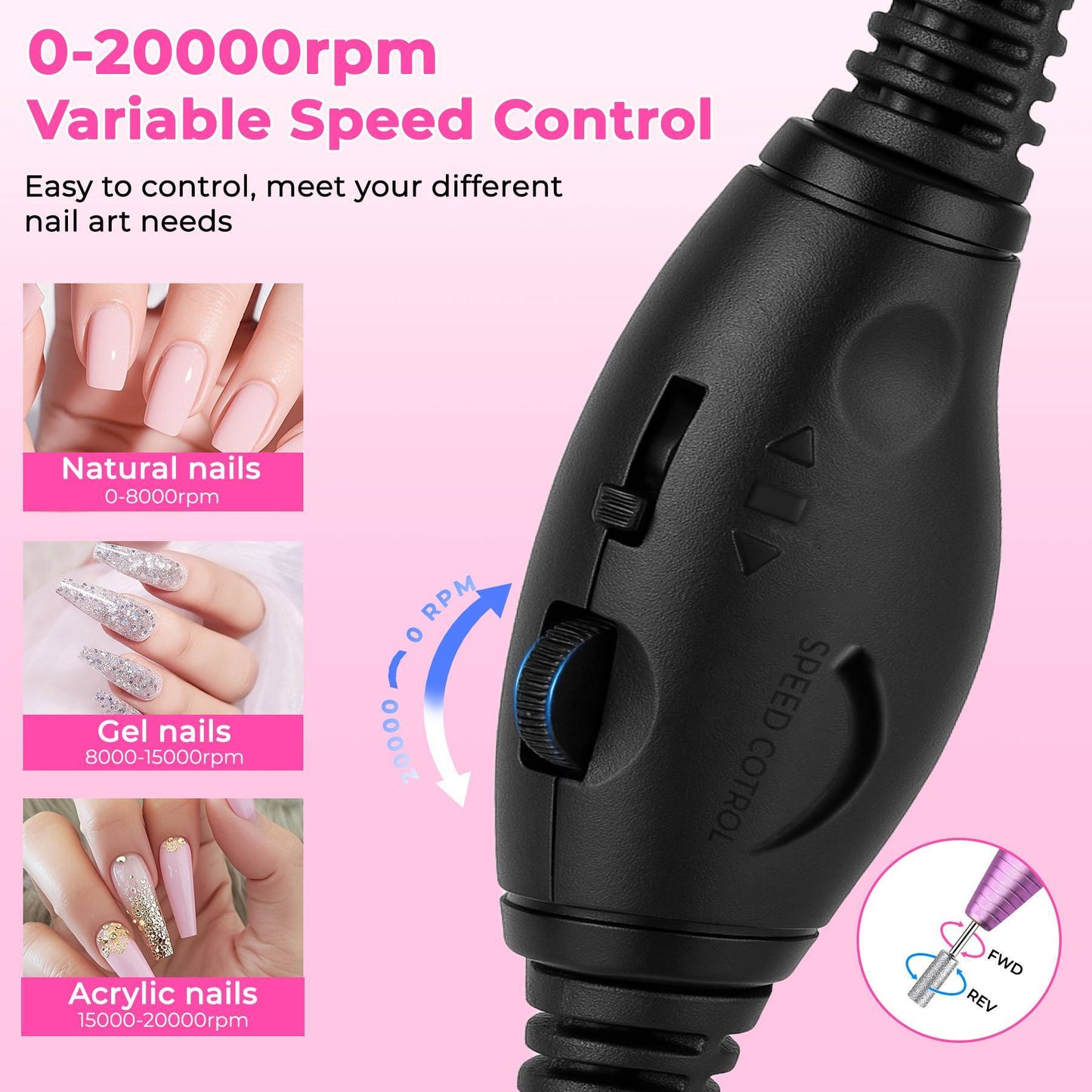 Professional Portable Electric Nail File Kit