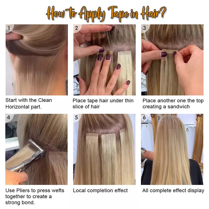 Platinum Blonde Tape-In Human Hair Extensions