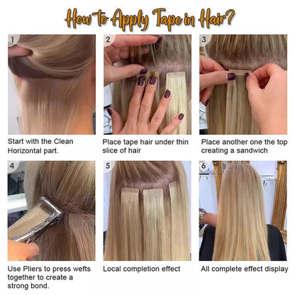 Platinum Blonde Tape-In Human Hair Extensions