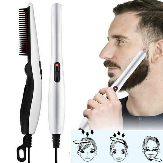 Negative Ion Hot Comb Beard Straightener Brush