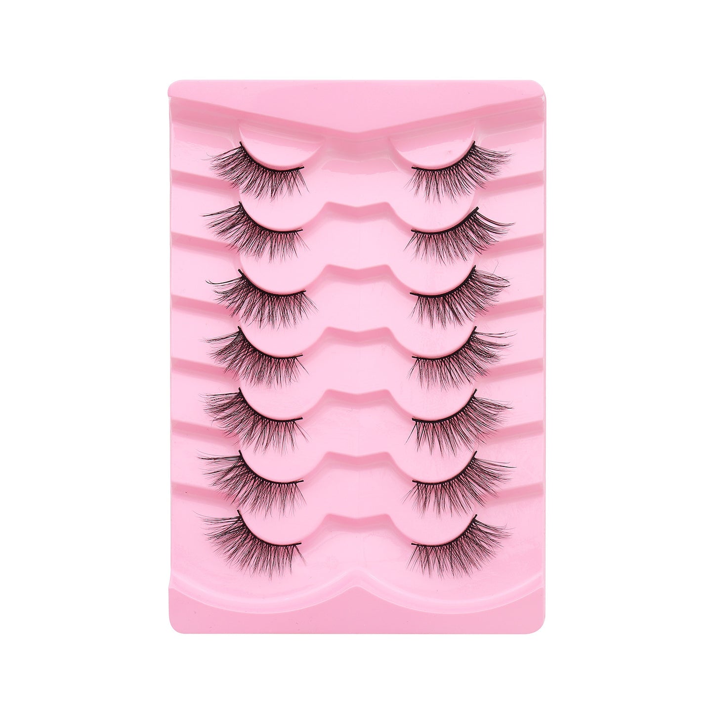 Natural Wispy Cat Eye False Eyelashes – 7 Pairs Set