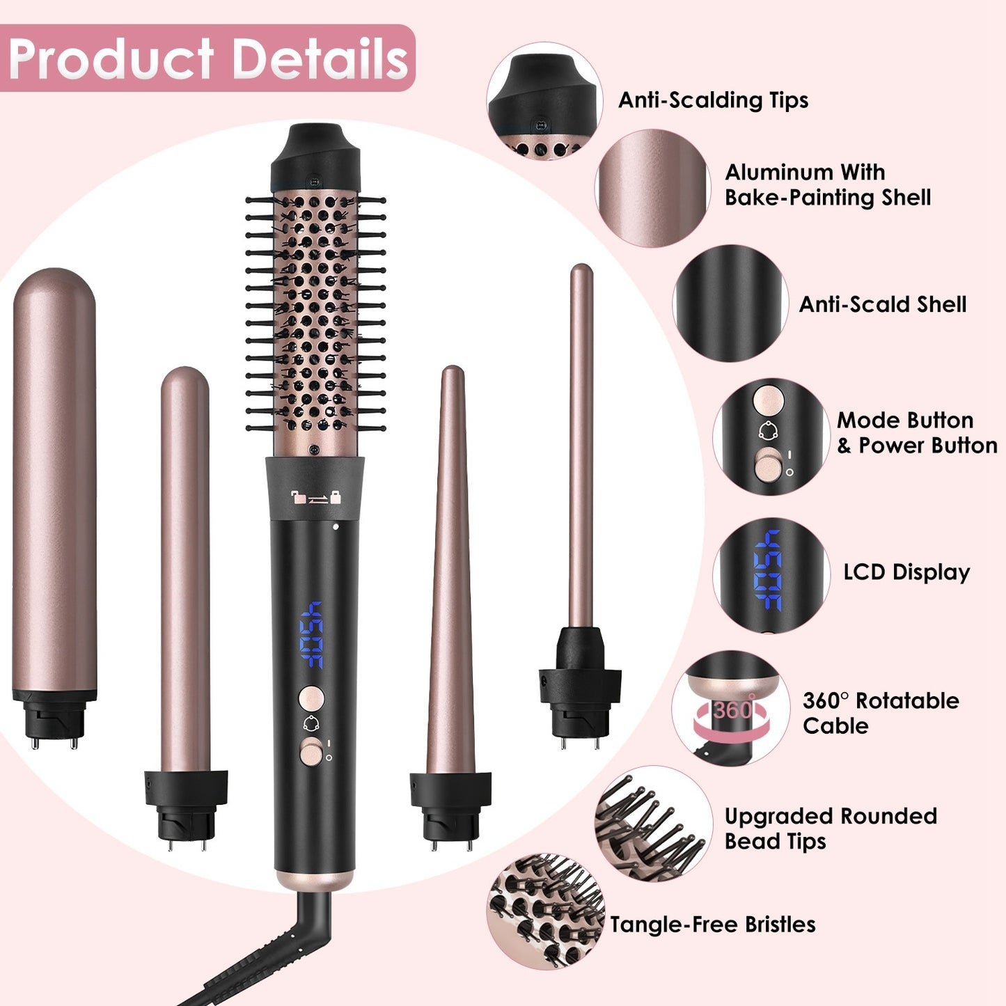 5-in-1 Curling Wand Hair Curler