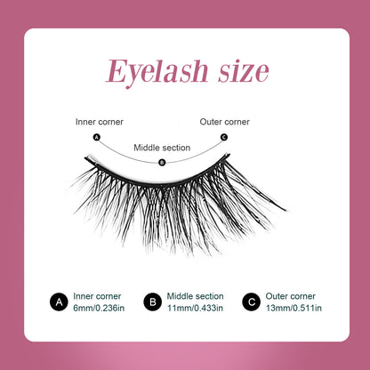 Natural Wispy Cat Eye False Eyelashes – 7 Pairs Set