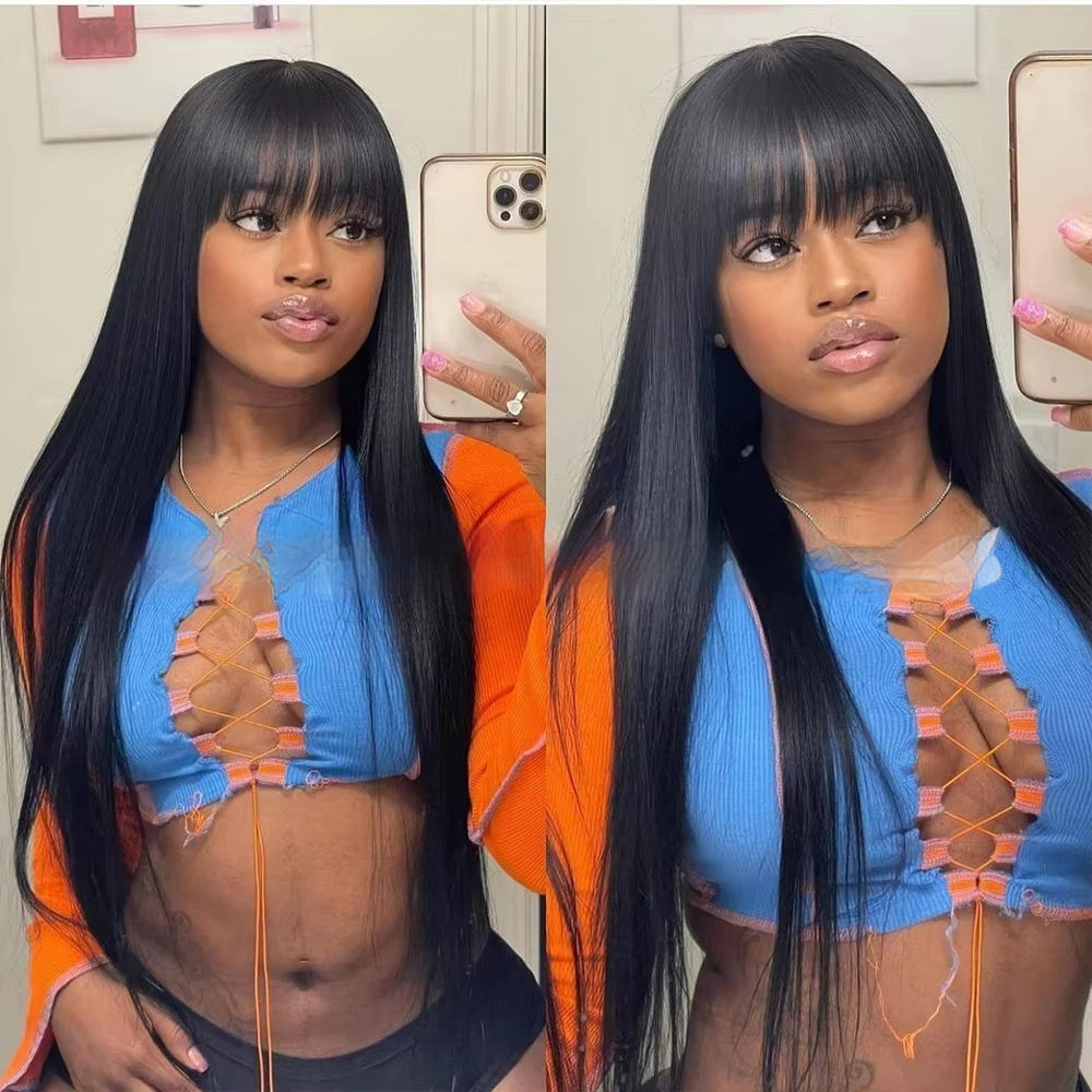 Straight Fringe Human Hair Wig