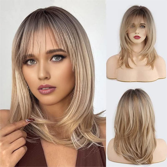 20-Inch Blonde Curly Synthetic Wig