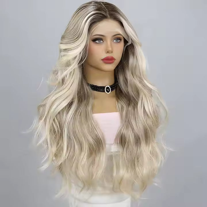 Gold Gradient Wavy Lace Wig