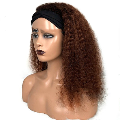 Human Hair Jerry Curly Headband Wig