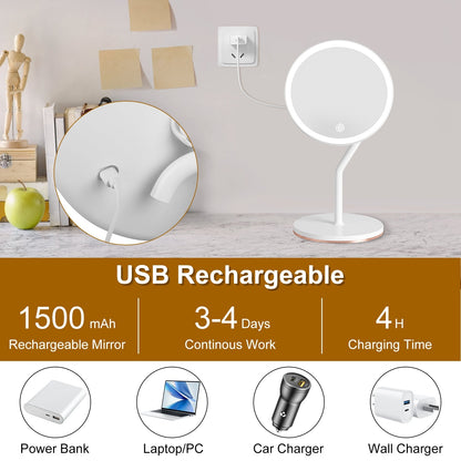 Rechargeable Magnifying LED Makeup Mirror
