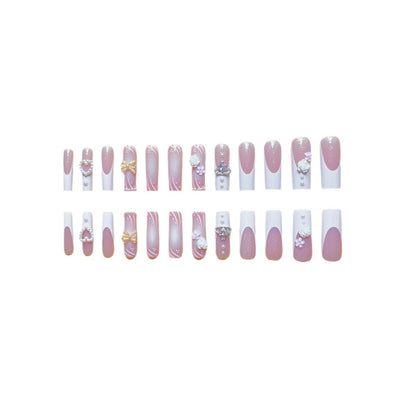 Rectangular Diamond Fake Nails