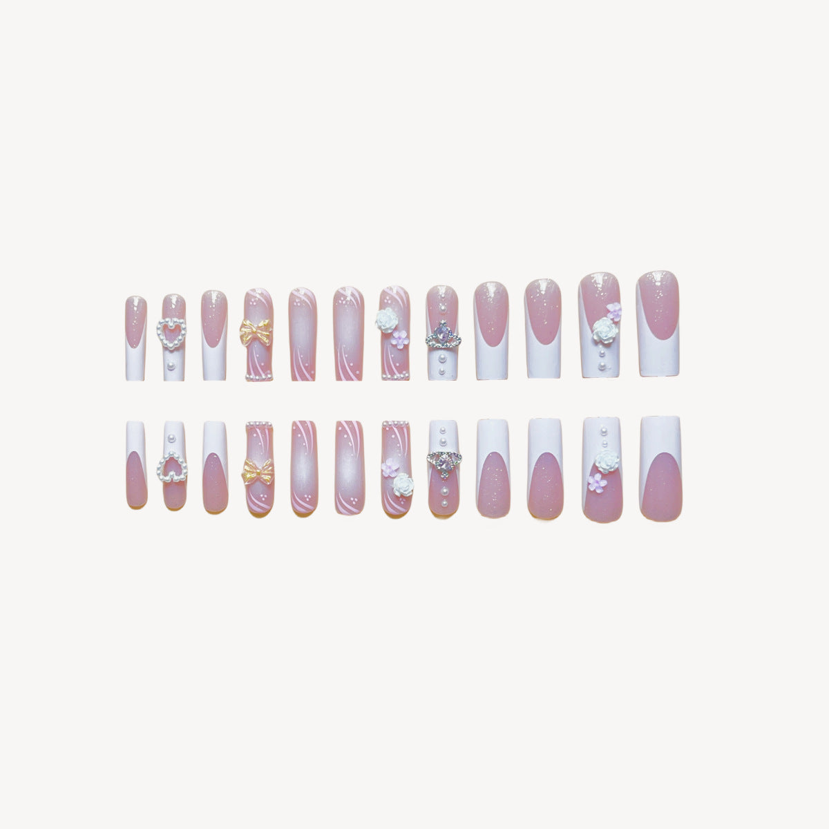 Rectangular Diamond Fake Nails