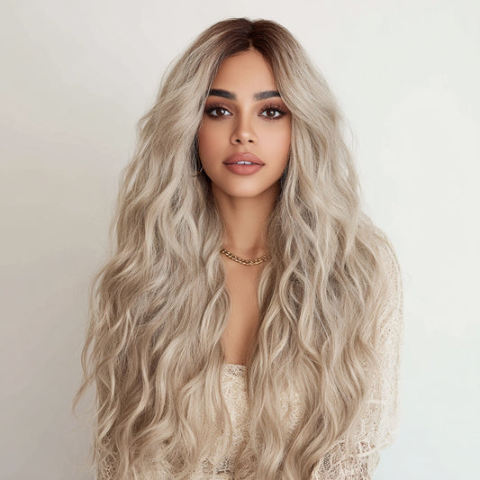 Gray Gradient Wavy Lace Front Wig
