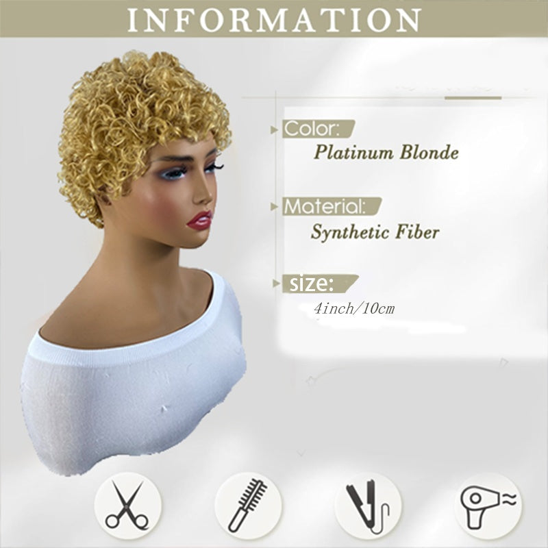 Short Curly Pixie Human Hair Wig