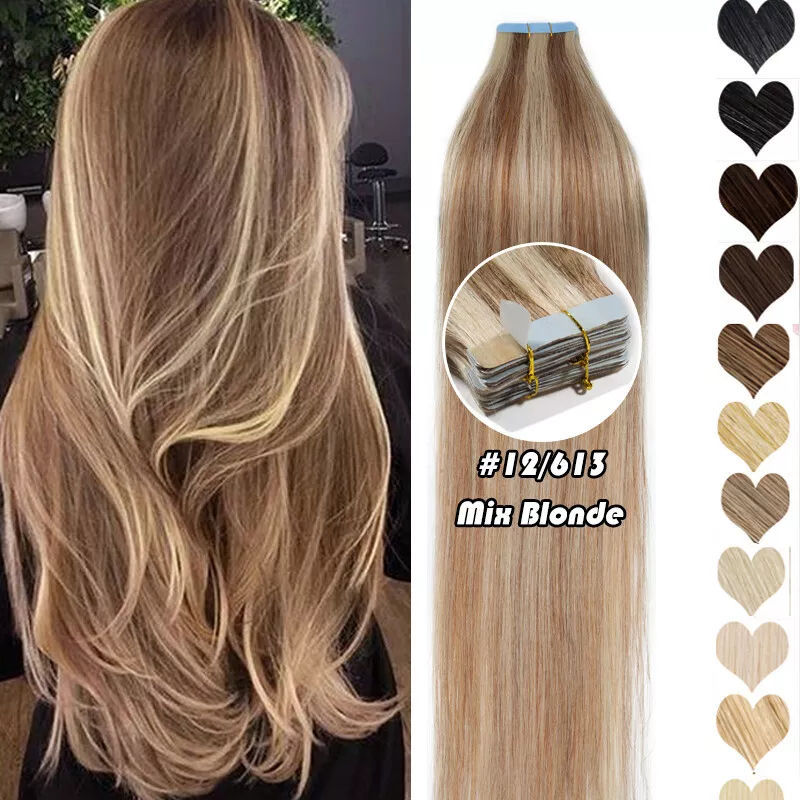 Platinum Blonde Tape-In Human Hair Extensions