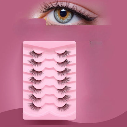 Natural Wispy Cat Eye False Eyelashes – 7 Pairs Set